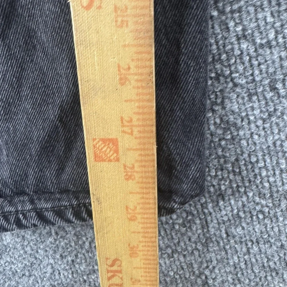 Levis 94 Baggy Jeans Womens 26 Black Charcoal Wash Relaxed Straight Denim - Picture 7 of 8